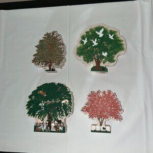 Set of Four Cat's Meow Village Trees